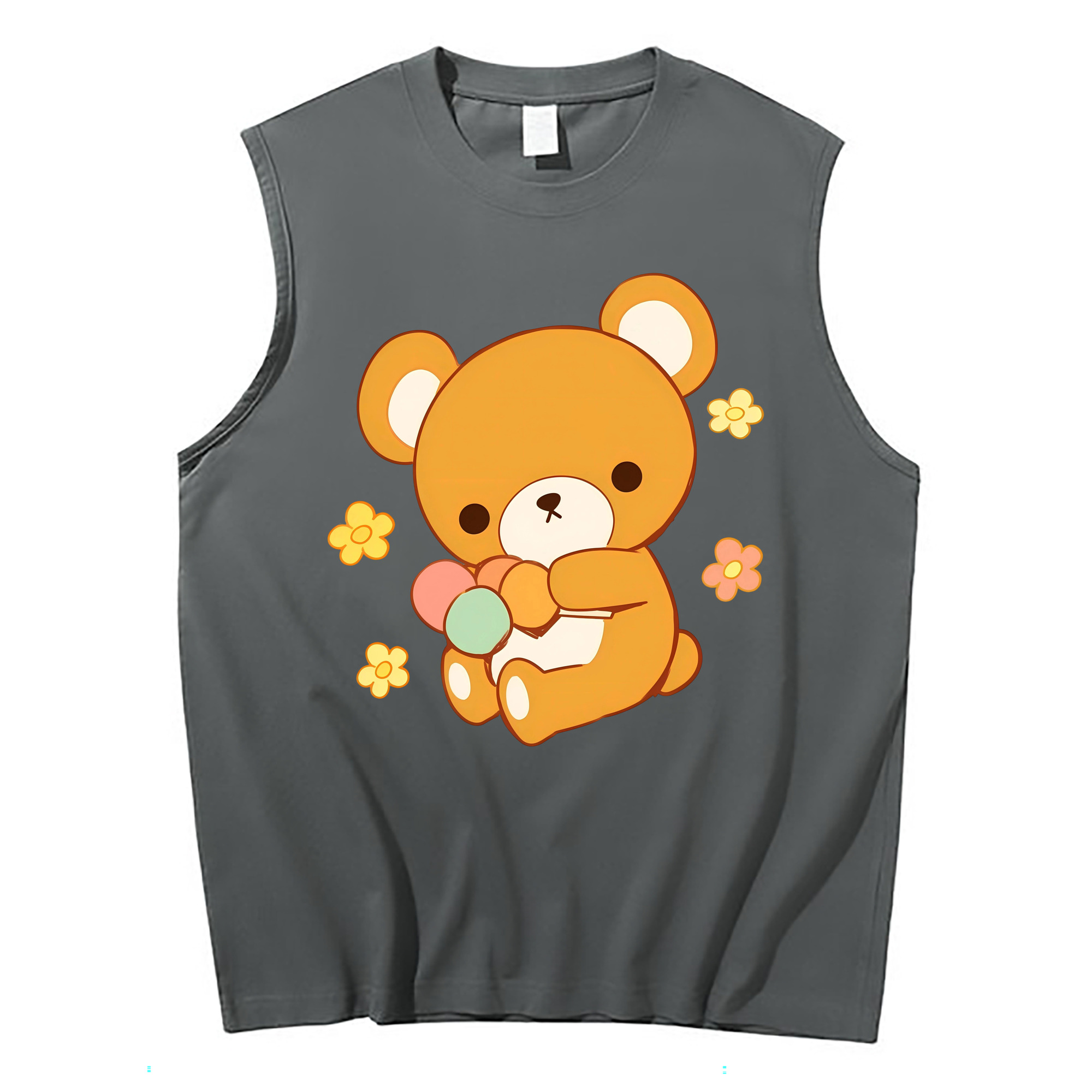 （画像用） リラックマ リラックマ キイロイトリ Rilakkuma Korilakkuma Kiiroitori コットン100％タンクトップ（フロントプリント）